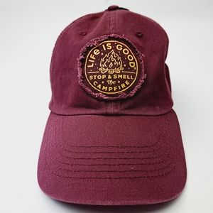 Life Is Good Women's 100% cotton cap hat maroon Adjustable Strap